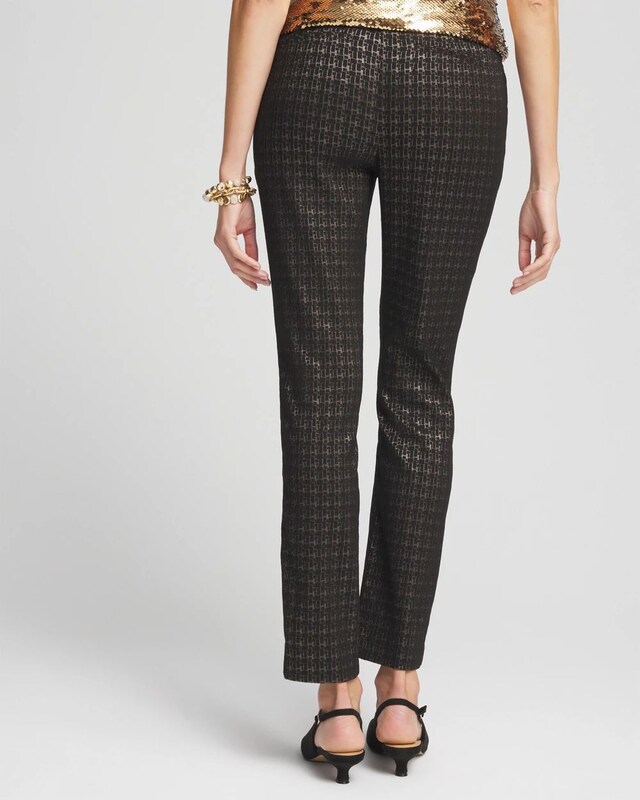 Brigitte Metallic Tiles Ankle Pants - image 3